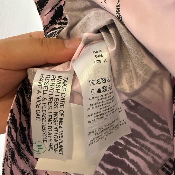 Ganni NWT Zebra Print Poplin Organic cotton balloon sleeve blouse- size 36 EU - Picture 8 of 14